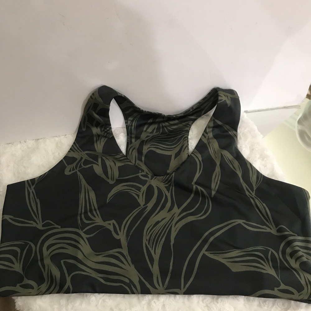 Zany Zella 3X work out Bralette olive green